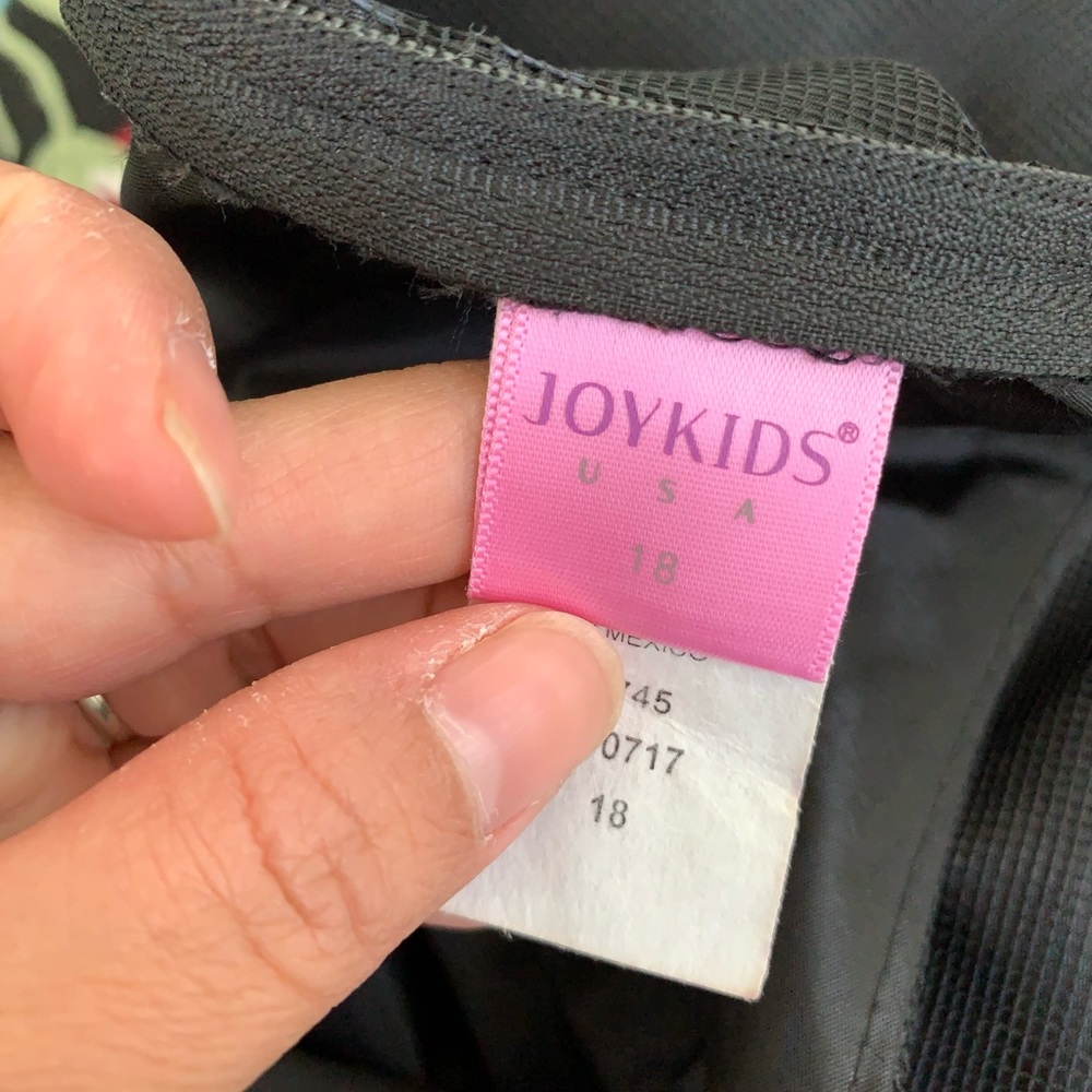 Joy kids USA embroidered black dress size Medium - Picture 5 of 5